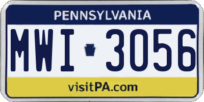 PA license plate MWI3056