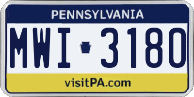 PA license plate MWI3180