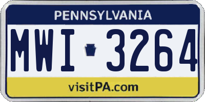 PA license plate MWI3264