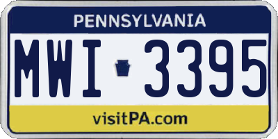 PA license plate MWI3395