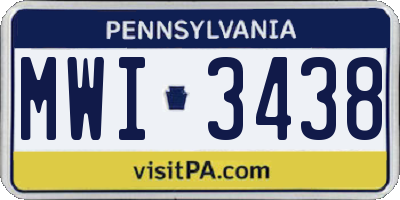 PA license plate MWI3438