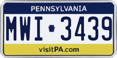 PA license plate MWI3439