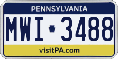 PA license plate MWI3488