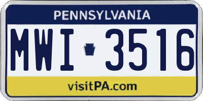 PA license plate MWI3516