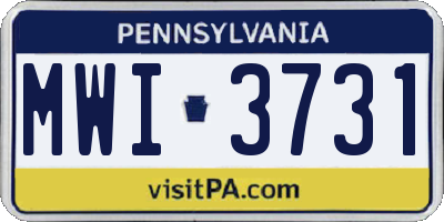 PA license plate MWI3731