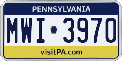 PA license plate MWI3970