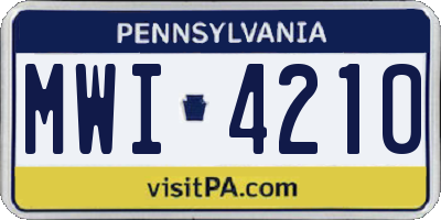 PA license plate MWI4210