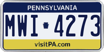 PA license plate MWI4273
