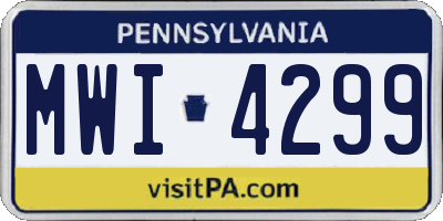 PA license plate MWI4299