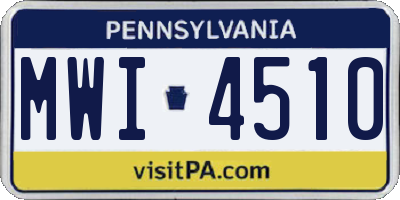 PA license plate MWI4510