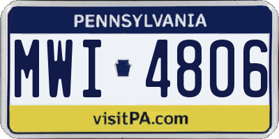 PA license plate MWI4806