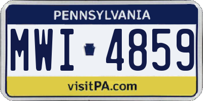 PA license plate MWI4859