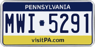 PA license plate MWI5291