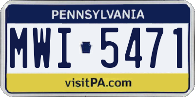 PA license plate MWI5471
