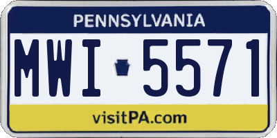 PA license plate MWI5571