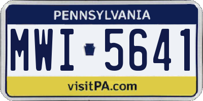 PA license plate MWI5641