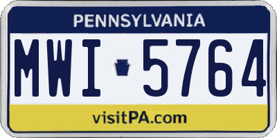 PA license plate MWI5764