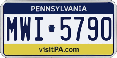 PA license plate MWI5790