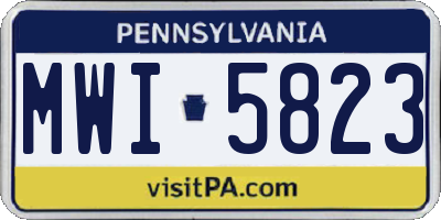 PA license plate MWI5823