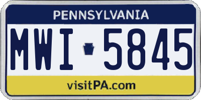 PA license plate MWI5845