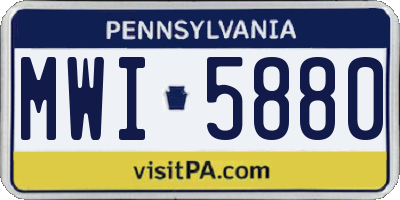 PA license plate MWI5880