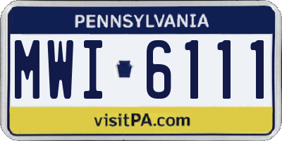 PA license plate MWI6111