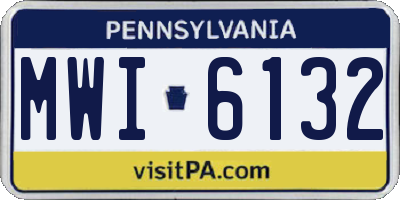 PA license plate MWI6132