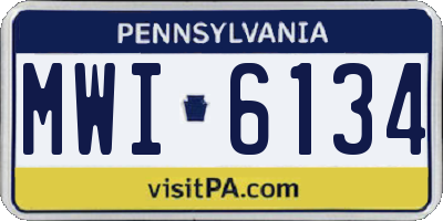 PA license plate MWI6134