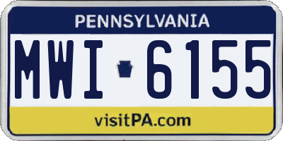 PA license plate MWI6155