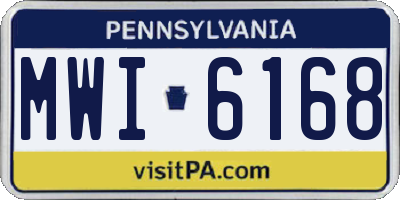 PA license plate MWI6168