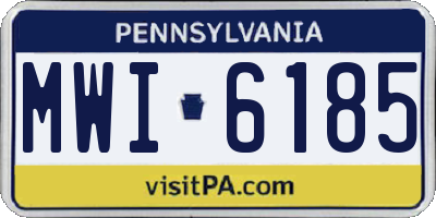 PA license plate MWI6185