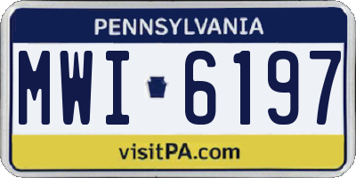 PA license plate MWI6197