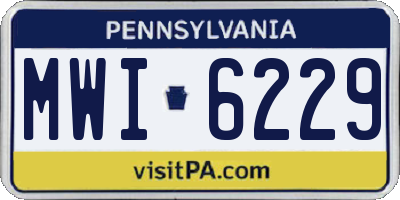 PA license plate MWI6229
