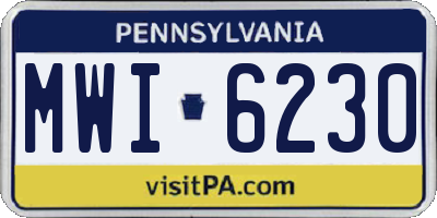PA license plate MWI6230