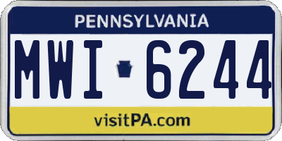 PA license plate MWI6244