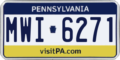 PA license plate MWI6271