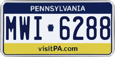 PA license plate MWI6288