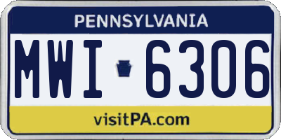 PA license plate MWI6306