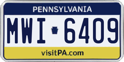 PA license plate MWI6409
