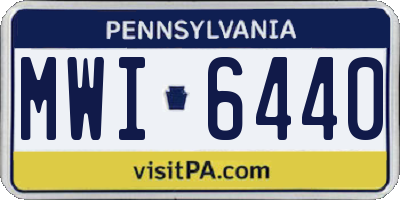 PA license plate MWI6440