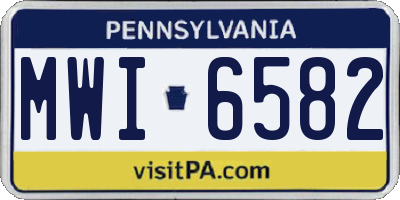 PA license plate MWI6582