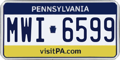 PA license plate MWI6599