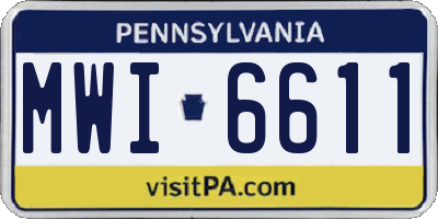 PA license plate MWI6611