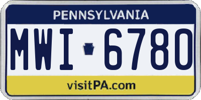 PA license plate MWI6780