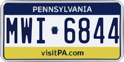 PA license plate MWI6844