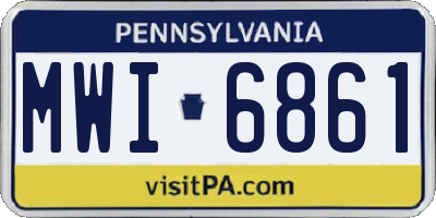 PA license plate MWI6861