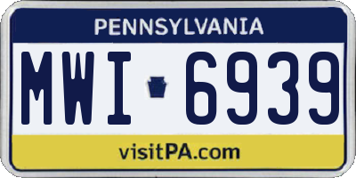 PA license plate MWI6939