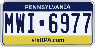 PA license plate MWI6977