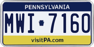 PA license plate MWI7160