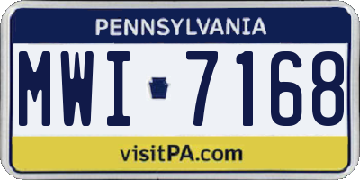 PA license plate MWI7168